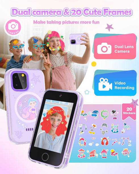 ,3.5'' 3-9 3 4 5 6 7 8 9 Dylanto Kids Camera Touchscreen Phone for Kids Learning Play Toys for Years Old Girls