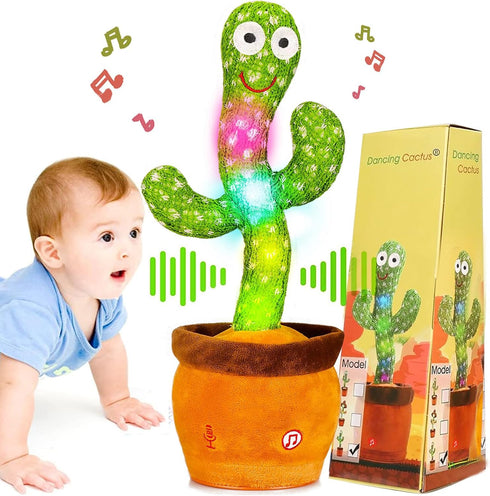 Baby Dancing Cactus Toy, Mimicking Talking Cactus for 6 to 12 Month Olds, Glowing Musical Educational Toy