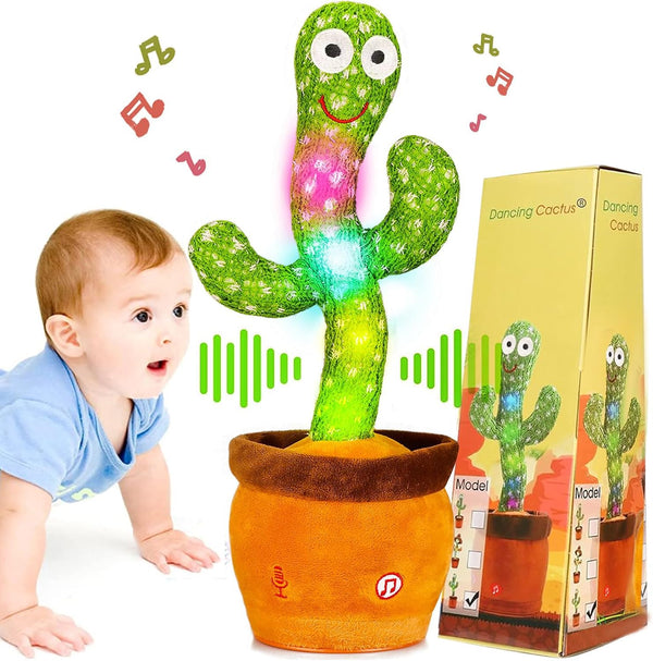 Baby Dancing Cactus Toy, Mimicking Talking Cactus for 6 to 12 Month Olds, Glowing Musical Educational Toy