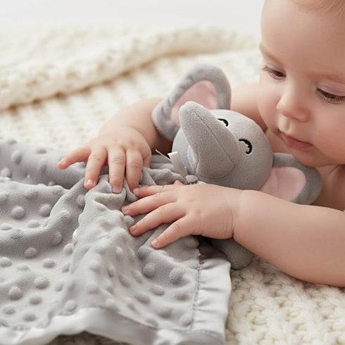 16 Inch Pro Goleem Elephant Security Blanket, Soft Lovey Unisex Lovie Baby Gifts for Boys and Girls Snuggle Toy Stuffed