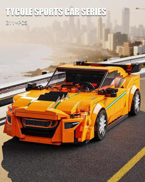 TYCOLE Set 6+ (311PCS) Super Sports Car Building Block with Display Case, Speed Racing Car Building Toys for Kids