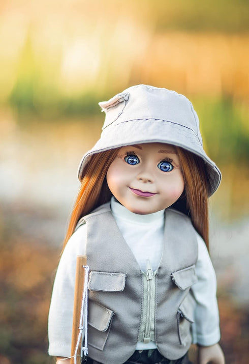 The Queen's Treasures 18 Inch Doll Clothes & Accessories, 4 Pc Fishing Outfit with Pants, Hat, Vest & Shirt