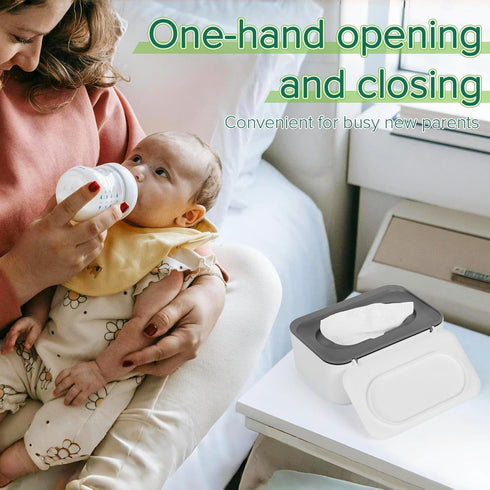 Flenpptly Gray Baby Wipes Holder - Fresh Wipes Dispenser with Easy Access