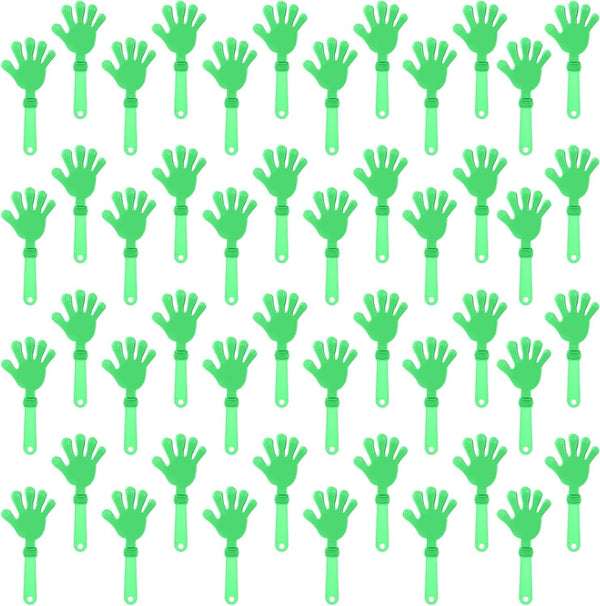 ZCYSRLQIN 100 Pieces Lime Green Hand Clappers 7.5 Inch Clappers Noisemakers Noise Makers