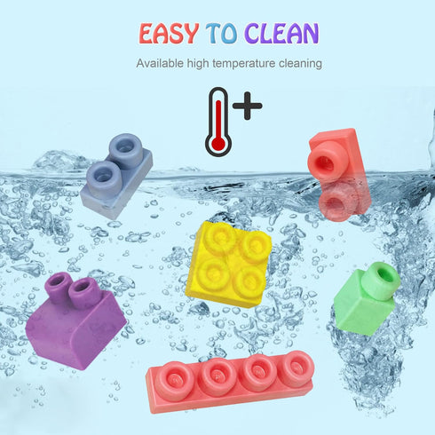 Kids 21 PCS Colorful Soft Building Blocks for Toddlers, Large STEM Toys, Baby Teething Gifts