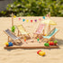 LUOZZY 12pcs Dollhouse Miniature Furniture Accessories Mini Wooden Folding Beach Sunbath Chair Longue Deck Chair