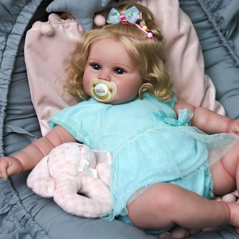 JIZHI Lifelike Reborn Baby Dolls - 20-Inch Realistic Newborn Adorable Playful Dolls with Feeding Kit & Gift Box
