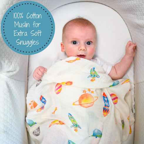 100% 47 47 Inches, LollyBanks Swaddle Blanket, Cotton Baby Blanket, Soft Muslin Swaddle Blanket x Neutral Baby Blanket