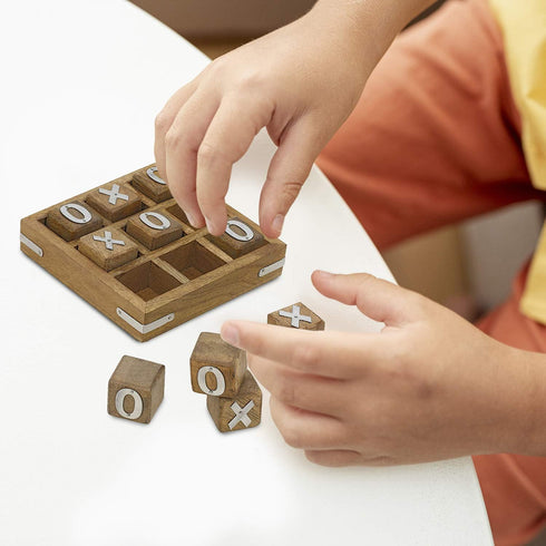 IBLAY Handmade Wooden Tic Tac Toe Game - Great Gift for All Occasions