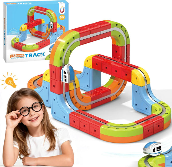 YESHIN Electric Train Set 3D Flexible Race Track for Kids Ages 3