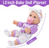 12" Backpack Carrier,12 Inch 3+ UZIDBTO Baby Doll with Flower Pattern Realistic Baby Dolls with Clothes and Accessories