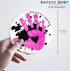 Magnet - Kids Handprint for Car Parking Lot Safety - WHITE with Black Splat Background