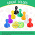 26 Pieces Multicolor Board Game Components, Includes 24 Plastic Pawn Chess Pieces and 2 Plastic 6-Sided Dice