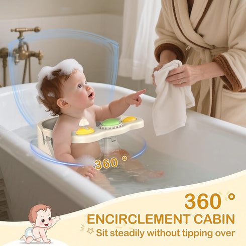 ZWRTU 6 Baby Bath Seat for Babies Months & Up - Non-Slip Toddler Bath Seat for Baby & Newborn with Suction Cups, Safe