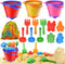 Fegalop Collapsible Beach Toys for Toddler,Sandbox Toys for Kids 3 Packs Foldable Buckets