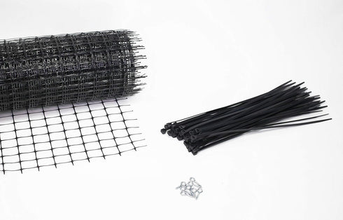 Kidkusion Deck Guard, 16' L x 38" H, Outdoor Balcony and Stairway Safety Net, Black
