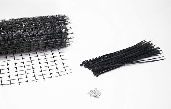 Kidkusion Deck Guard, 16' L x 38" H, Outdoor Balcony and Stairway Safety Net, Black