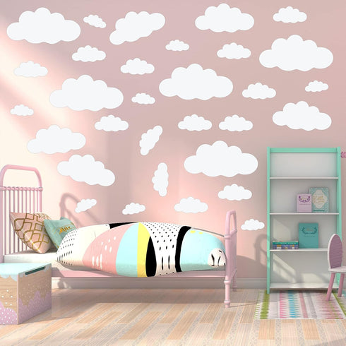 Big Clouds Wall Decals, Removable DIY Large Vinyl Sticker for Living Room Nursery Kids Bedroom Decor Home Art