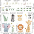Quinspir Cartoon Wall Stickers Jungle Animals Wall Decals for Kids Bedroom Nursery & Play Room Baby Room Decor