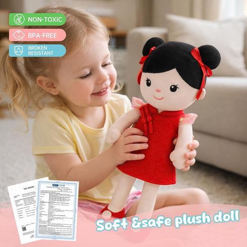 Toys,16inch Soft Baby Doll Baby Rag Doll for Girls Birthday Gifts Cuddly Plush Toys for Toddler Kids (Cheongsam Girl)