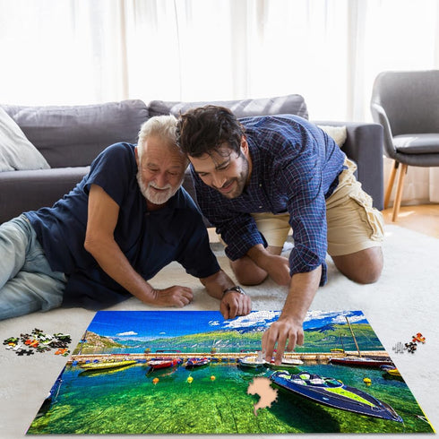 Jigsaw Puzzles for Adults - 1000 Piece Puzzle of Lake Garda Famous Scenery
