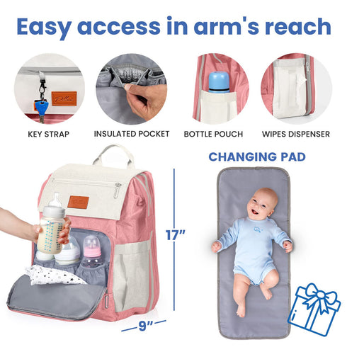 Set Nursing Pillow and Diaper Bag - Perfect Baby Shower Gift