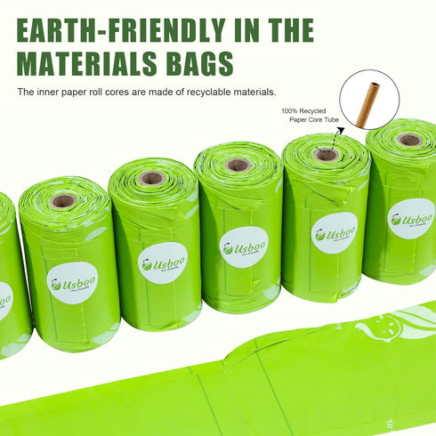 9 Rolls/108 USBOO Disposable Diaper Bags for Baby, Refill BagsOXO-Biodegradable Diaper Sacks with Dispenser,Easy-Tie