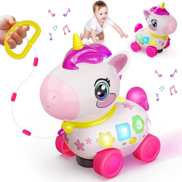 KAISASA Unicorn Toys for 1 Year Old Girl Gifts, Musical Educational Baby Toy