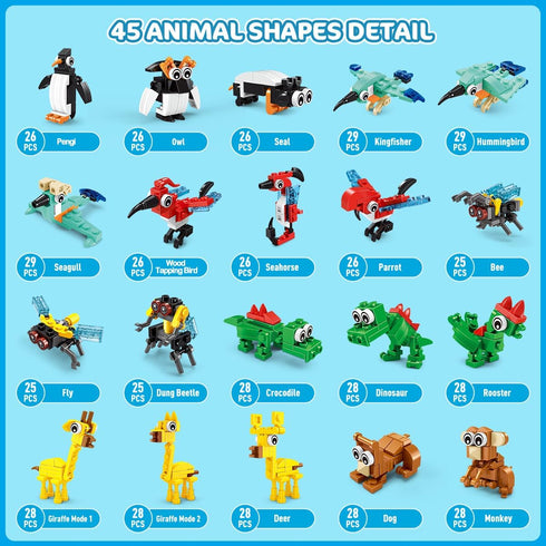 30 Packs 810 Set 6+ INSOON Animal Party Favors for Kids, PCS Mini Animal Building Block Toy for Goodie Bag Fillers