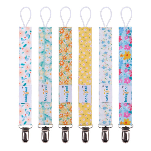 Babygoal 6 Pack Pacifier Clips, Metal Clips Holder for Boys and Girls, Fits Most Pacifier Styles & Baby Toys