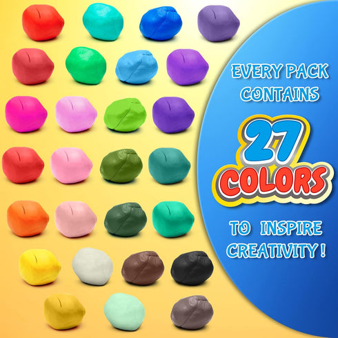 ESSENSON Air Dry Clay 27 Colors, Modeling Clay for Kids, DIY Molding Magic Clay for with Tools, Soft & Ultra Light, Toys Gifts for Age 3 4 5 6 7 8+ Years Old Boys Girls Kids by ESSENSON