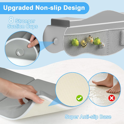 JAUPH Elbow Set, Bath Kneeler and Rest Pad Non-Slip Memory Foam Kneeling Pad & Silicone Arm Cushion with Toys
