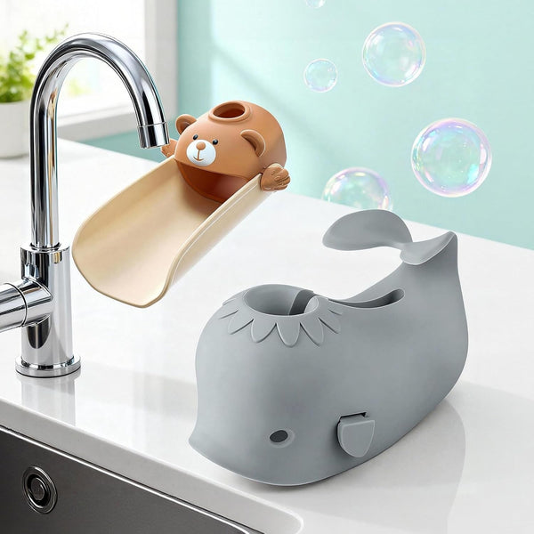 Skyroku Toddler Faucet Extender & Blue Bathtub Spout Cover, Sink Extender with