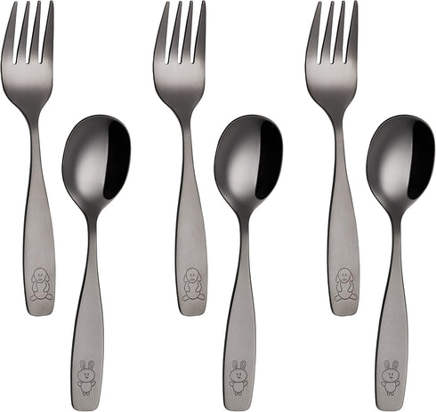 ANNOVA Kids Silverware Set - Safe Stainless Steel Flatware for Children, Forks, Tablespoons, Toddler Utensils, Metal