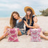 HZMLYDJ 2Pcs 12x10 Inch, Pink Bow Wet Bags Heart Waterproof Travel Laundry Bags, Washable Reusable Wet Dry Bag