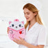 8-Inch Nurse Cat Stuffed Animal, Pink Cat Plush Toy with Stethoscope Embroidery, Cute Cat Plushie Pillow Gifts
