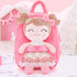 Gloveleya Toddler Backpack - Baby Girl Gift Plush Diaper Bag with Spring Girl Doll, Pink 9 Inches
