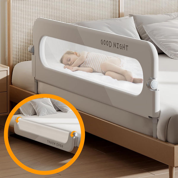 Foldable Toddler Bed Rails, Kids Guard Bumper for Safe Bed Side Rail for Twin Queen King Full Size Beds
