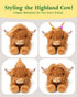 15 Inches Cuckool Highland Cow Stuffed Animals, Adorable Fluffy Plush Stuffed Animal Highland Cattle, Cute Soft Plushie