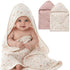 Blissful Diary Muslin Baby Hooded Towel 2 Pack, Soft & Absorbent Bath