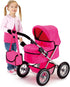 Bayer Design Trendy Pram for Dolls Up to 18" - Hot Pink, Includes Shoulder Bag, Adjustable Handle, Ages 3+