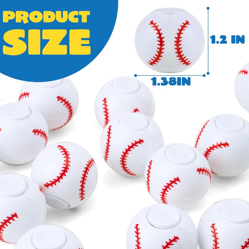 72 Pack JOYIN Baseball Fidget Spinners for Kids, Baseball Party Favors, Fidget Toys Bulk, Stress Balls, Easter Egg