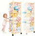 Stuffed Animal Zoo Storage - Sturdy Solid Wood Toy Organizer with Lockable Wheels, Easy-Assemble/Clean, Large Capacity