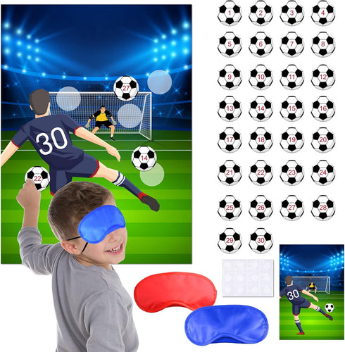 ELECLAND Pin The Soccer Game for Kids - Pin The Soccer on The Goal with Stickers, Football Party Games for Classroom