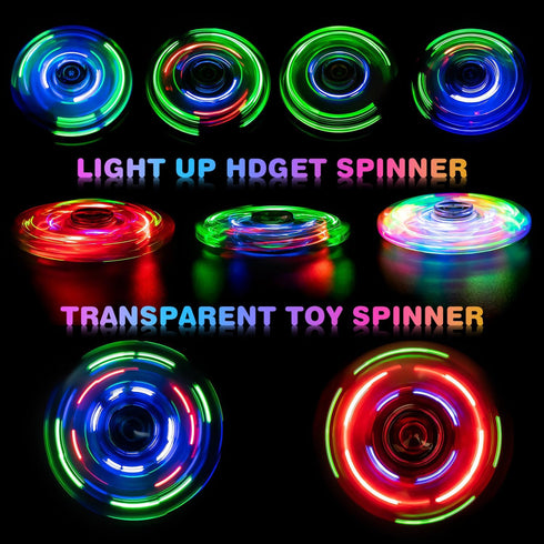 FIGROL 5 Pack LED Light Up Fidget Spinners, Party Favors and Classroom Prizes