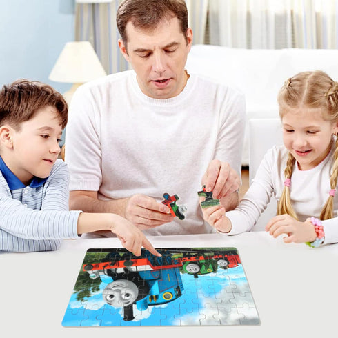 Puzzles for Kids Ages 4-8, 60 Pieces Jigsaw Puzzles for Boys and Girls, Educational Learning Puzzles in Metal Box