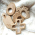 10pcs Natural Wooden Cross Pendant, Pure Beech Wood Animal Shape for Handmade Necklace/Bracelet