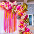60PCS 12 inch Kelfara Pink and Orange Balloons Orange Hot Pink Light Pink Latex Balloons with Ribbons for Birthday Baby
