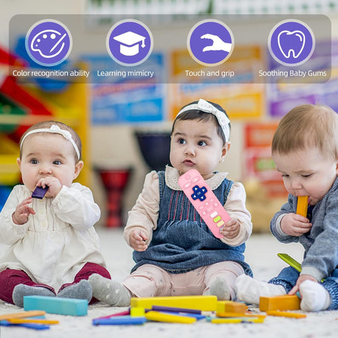 3 6 9 12 18 24 Chuya Baby Teether TV Remote Control Shape Teething Toys for Babies Months for Infants Teething Relief