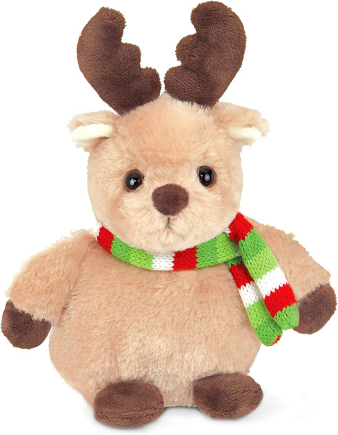 Bearington Bucky Reindeer Christmas Stuffed Animal, 7 Inch Plush Reindeer for Kids & Teens